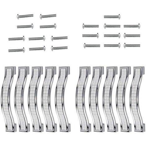 Set of 5 Crystal Rhinestone Alloy Drawer Pulls for Dresser Kitchen Cabinet Cupboard (Silver, 96MM-10PCS) (1/5)