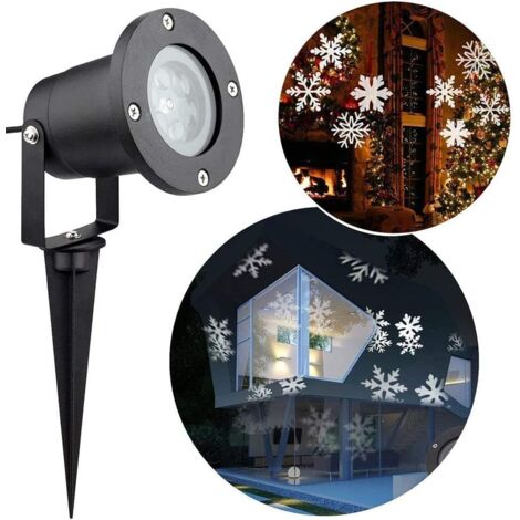Christmas Projector LED Snowflake Lamp Waterproof Light for Outdoor Indoor Xmas Party Garden Lighting Decoration,White Snowflakes [Energy Class A+++] (1/5)