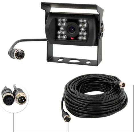 Rear Camera 12V-24V 4 Pin 18 IR LEDs Waterproof Night Vision 4 Pin Cable for Car/Bus/Truck/Trailer/Caravan/Motorhome (1/5)