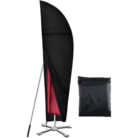 2.7m to 3.4m Cantilever Parasol Cover, Heavy Duty 420D Oxford Fabric, Waterproof, Anti-UV Canopy Parasol Cover with Air Vents (265x40/70/50cm) - Black