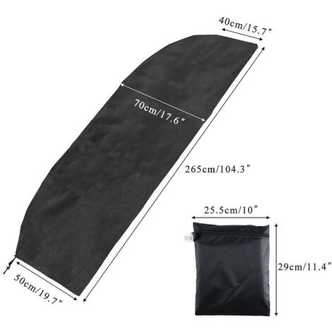 2.7m to 3.4m Cantilever Parasol Cover, Heavy Duty 420D Oxford Fabric, Waterproof, Anti-UV Canopy Parasol Cover with Air Vents (265x40/70/50cm) - Black