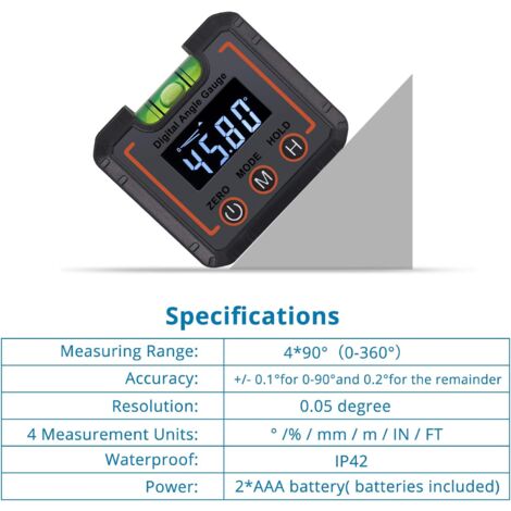 Magnet Inclinometers Professional Digital LCD Digital Inclinometer, High Accuracy Horizontal ...