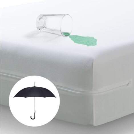 Anti-dust mite waterproof and breathable zipped mattress cover. Single Size 90x200cm