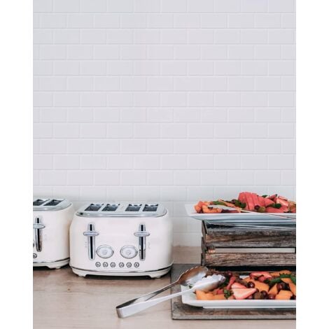 Subway Tiles Peel and Stick Backsplash, Stick on Tiles Kitchen Backsplash (10 Tiles, Thicker Version)