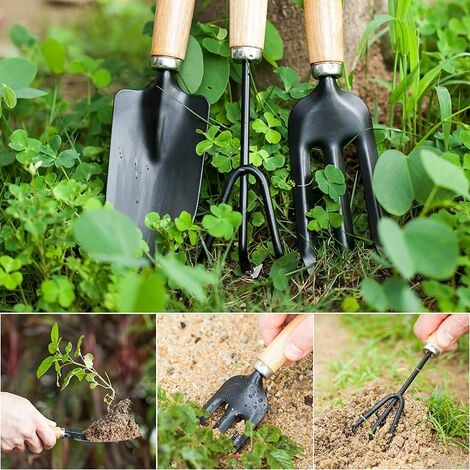 Mini Garden Tools Set of 3, Succulent Plants Tools Wood Handle