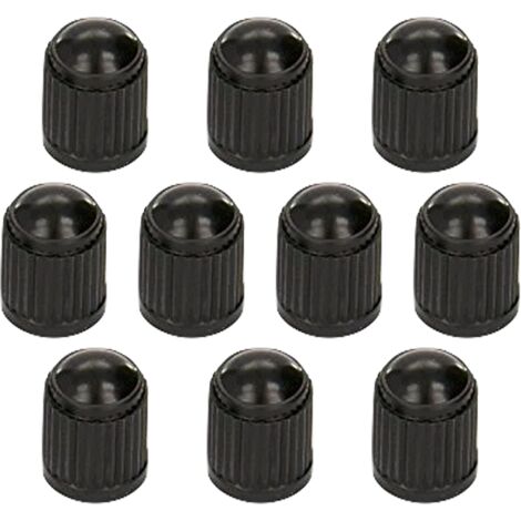 10pcs Tyre Valve Cap/Plastic Dust Caps/Cover Black for Universal fit Schrader Valves commonly used on Car Tyres, Bikes, Bicycles, Motorbikes Prams and Wheelbarrows(10 Valve Caps) (1/5)