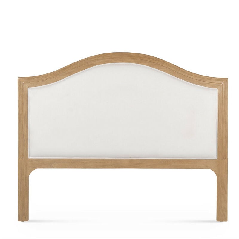 Cabecero cama 105cm Wabi Home color madera y tapizado beige claro