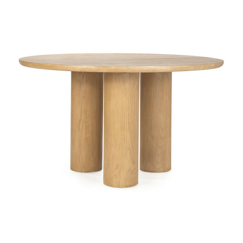 Mesa de comedor madera natural redonda