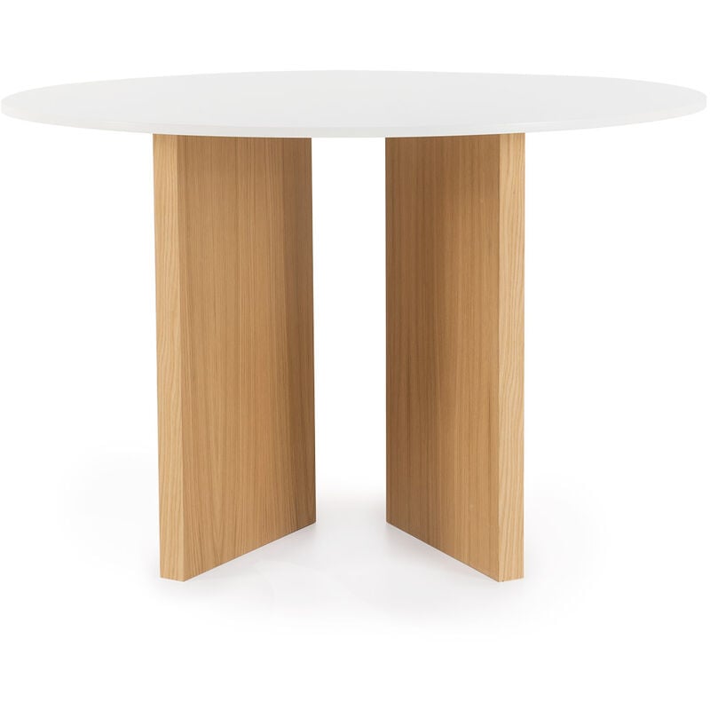 Mesa de comedor Wabi Home redonda en madera con diseño minimalista