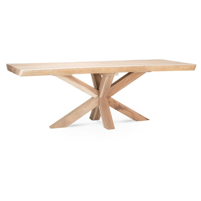 Mesa de comedor madera natural 220x100x78 cm Wabi Home