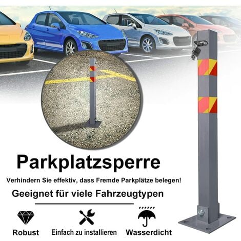 UISEBRT 2x Barrières de Parking Rabattable Poteau de parking avec 6 Clés  Oteau Borne de Stationnement Pliable Stable Poteau