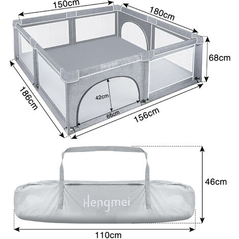 UISEBRT Parc pour Bébé - Centre d'activités Pour Enfants - Avec base  Antidérapante et filet respirant - Grille