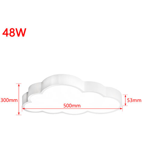 UISERBT 48W LED Plafond Lumière Plafonnier Clouds Dimmable avec Télécommande Lampe Pépinière Nuage Lampe Pépinière Moderne pour Chambre Pépinière