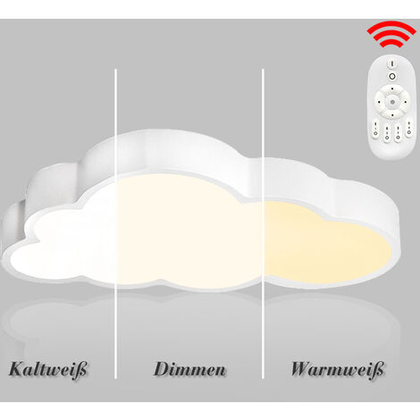 UISERBT 48W LED Plafond Lumière Plafonnier Clouds Dimmable avec Télécommande Lampe Pépinière Nuage Lampe Pépinière Moderne pour Chambre Pépinière