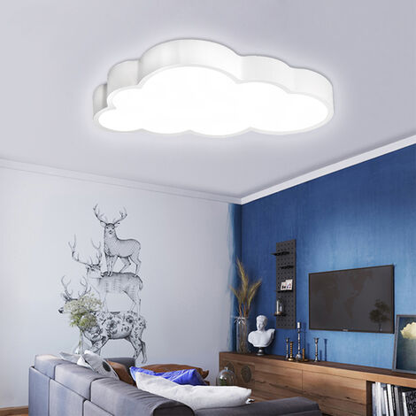 UISERBT 48W LED Plafond Lumière Plafonnier Clouds Dimmable avec Télécommande Lampe Pépinière Nuage Lampe Pépinière Moderne pour Chambre Pépinière