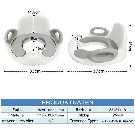Siège De Toilette Pour Enfants Avec Rembourrage En PU Réglable En