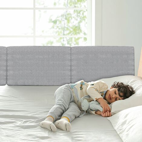 vidaXL Barrière de lit enfant Gris 102x42 cm Polyester