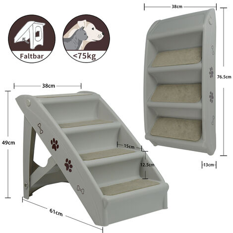 Escalier 2 Marches Pour Chien – Housse Amovible Lavable, Marches Larges Antidérapantes, Idéal Petits Chiens Et Seniors