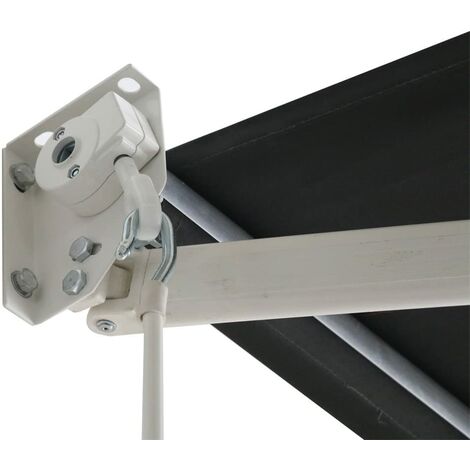UISEBRT Marquise balcon 360x300cm - Marquise à bras articulés Klemmmarkise protection solaire, gris foncé