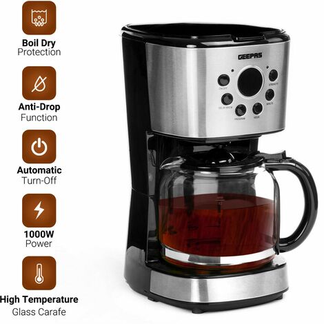 Aigostar Programmable Coffee Maker, 12 Cup Coffee Maker with Glass Carafe, Auto Pause Drip Coffee Maker, 24H Timer and Auto Keep Warm Small Coffee
