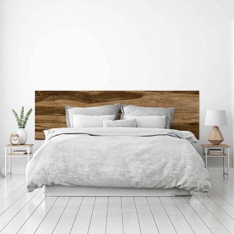 Cabecero Cama PVC Decorativo Económico Textura Madera Corte Transversal Castaño Varios Tamaños (200 cm x 60 cm)
