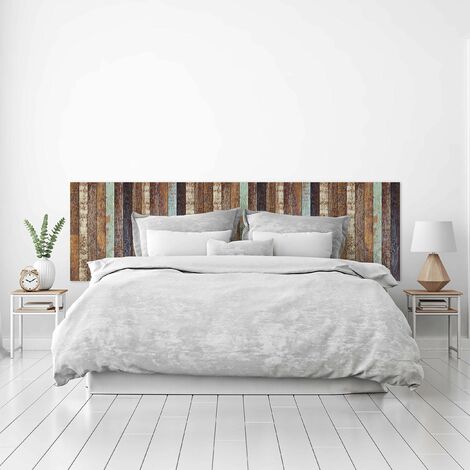 Cabecero Cama PVC Decorativo Económico Textura de Tablas Distintos Colores Envejecidas Varias Medidas (150 cm x 60 cm)
