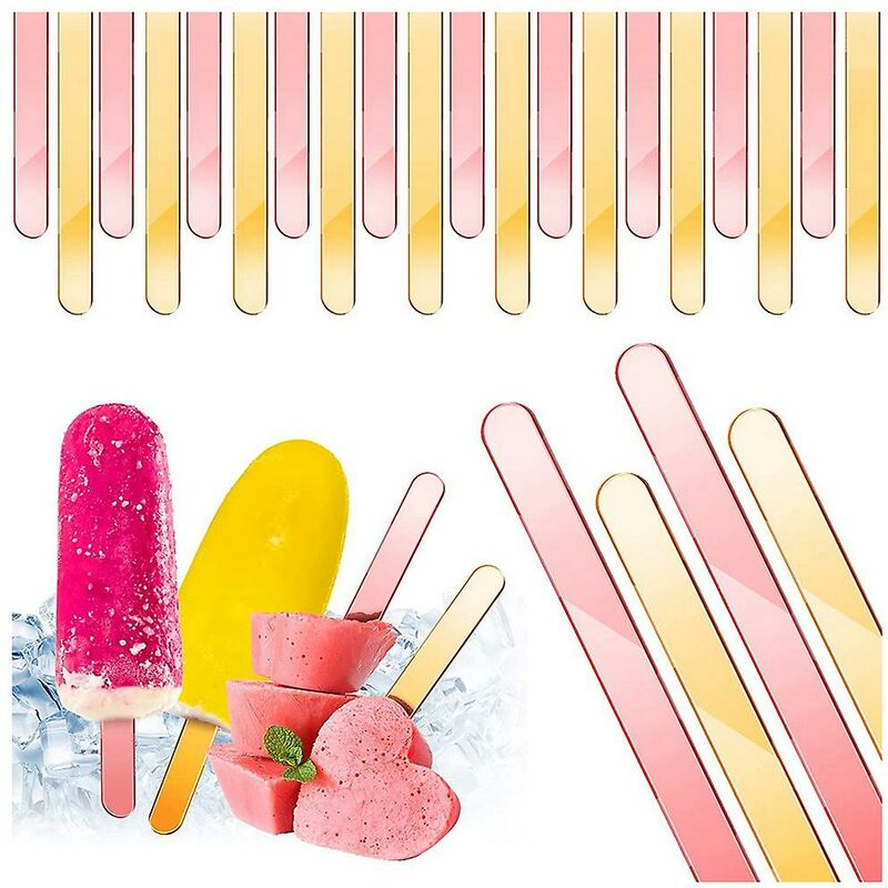 Stainless Steel Ice Cream Pop Molds Ice Popsicle Stick Holder Ice Pop Molds  Kit (20 PCS 85g) 