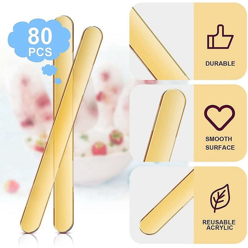 80 Pcs Acrylic Cake Sticks 4.5 Reusable Popsicle Sticks Popsicle Sticks  (Clear & P