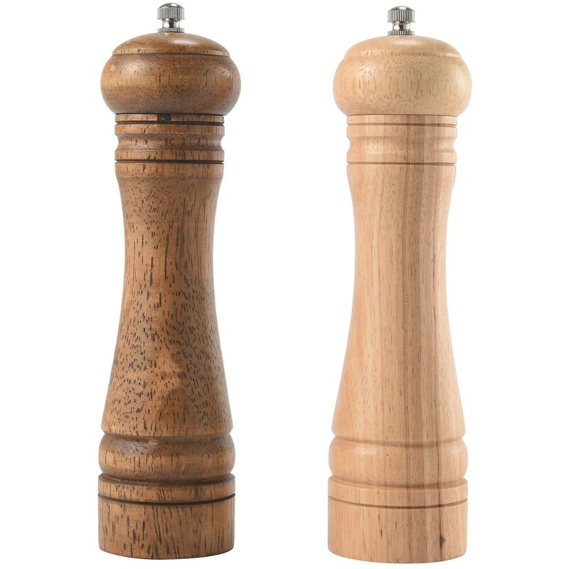 Wooden Pepper Mill or Salt Mill - 5 inch tall - Best Pepper or Salt Grinder  Wood Easily refillable - Oak Wood Pepper Grinder for Your Kitchen 