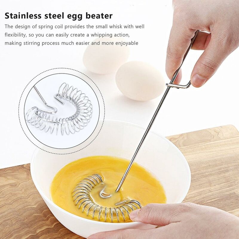 2pcs, Stainless Steel Mini Manual Whisk, Spring Handle Egg Whisk, Cream  Whisk Metal Whisk, Manual Whisk Egg Whisk Egg Whip Cream Whisk, Egg Whip  Bakin