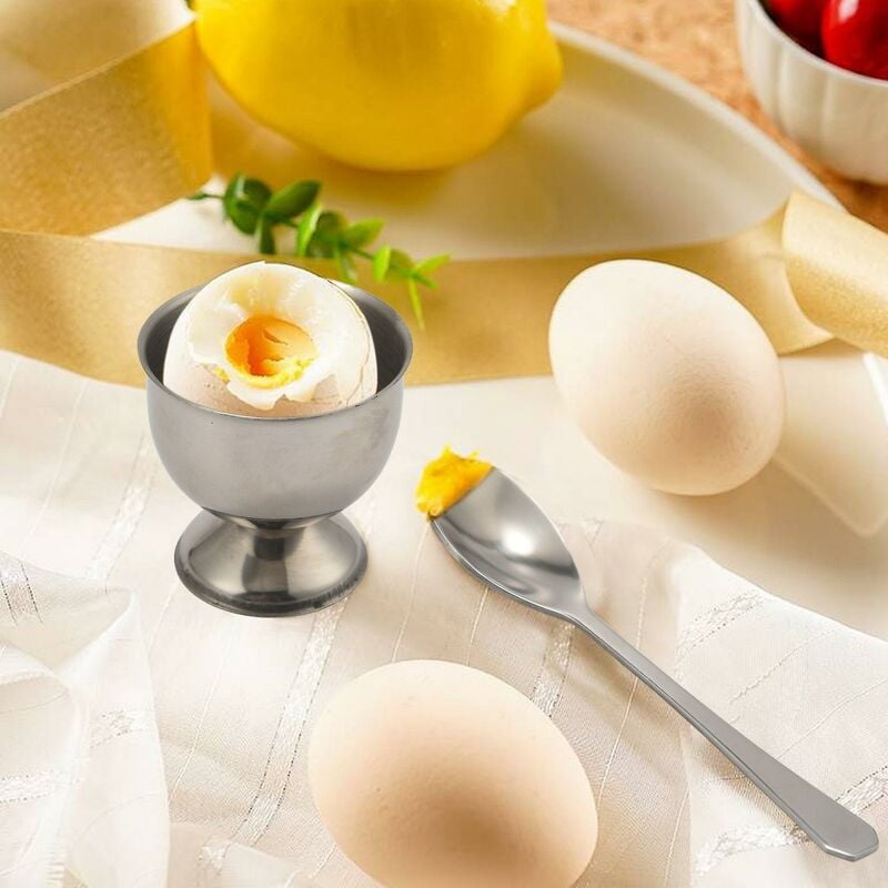2PCS Stainless Steel Egg Cup Holder Egg Cups for Soft Boiled Eggs Single  Egg Holder Tray Kitchen Tool Accessories Best for Breakfast