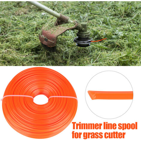 2.4mm Trimmer Line Nylon Cord Wire Square String Petrol Grass Trimmer 100m (1/2)