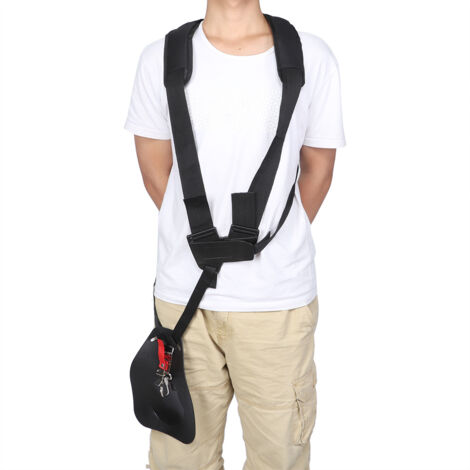 Double Shoulder Strimmer Mower Belt Harness Strap with Carry Hook for Brush Cutter Trimmer (1/2)