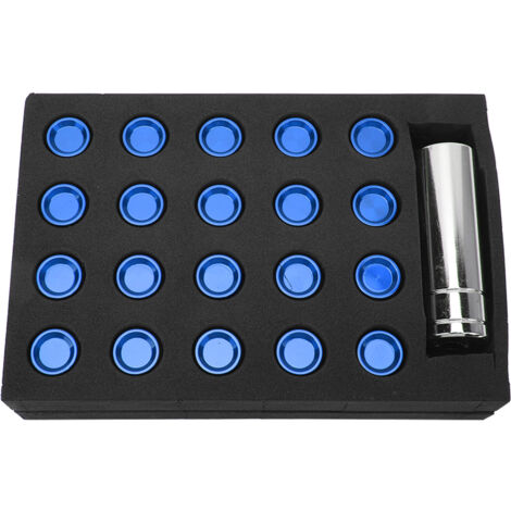M12x1.5 19mm L42mm Wheel Lug Nuts High Strength Rustproof Professional Universal Replacement for Mitsubishi Blue (1/2)