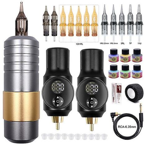 Complete Tattoo Pen Machine Kit for Beginners 40 Needle Cartridges