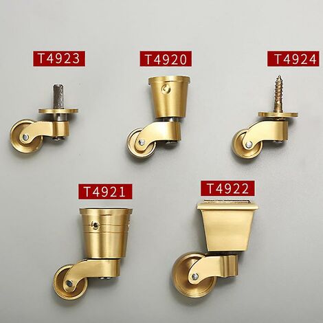 4PCS/Lot Brass Casters Wheels, 25mm Heavy Duty Plate Casters, No