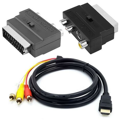 1,5 M HDMI-Cable convertidor compatible con 3 RCA AV a HDMI-Cable