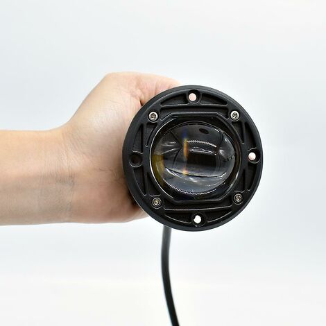 Round Motorcycle Headlight - Led Projection With Mounting Bracket