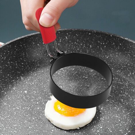 Egg Rings 4 Piece Stainless Steel Egg Rings Nonstick Set with Folding ...