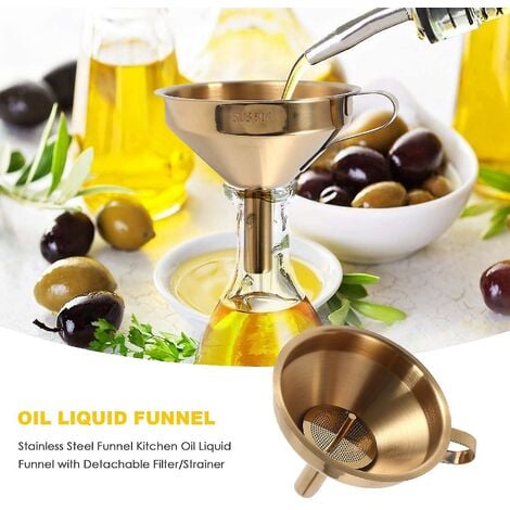 Stainless Steel Funnel Kitchen Oil Liquid Funnel With Removable Filter   98093576 4 