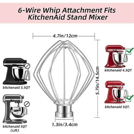 304 Stainless Steel Wire Whip Electric Mixer Attachment For Cake