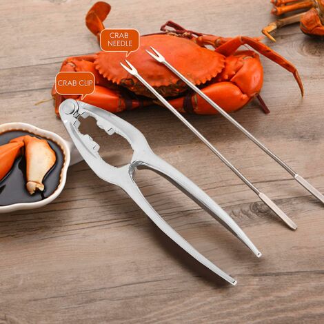 Crab Tongs Tool, 3 Pieces Seafood Tools, Metal Nutcracker Nuts