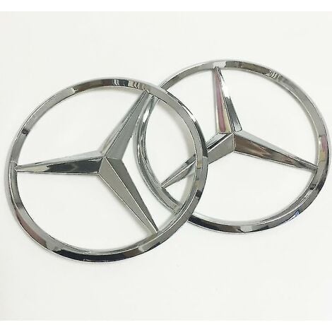 Mercedes-Benz Logo LED Trunk Emblem Sticky ABS Plastic Blue Rear Decor