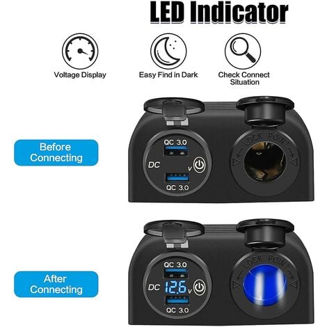 Upgraded 12v Usb Outlet, 2pcs Quick Charge 3.0 Dual Usb Power