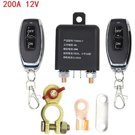 12V 200A Universal Battery Switch Relay Integrated Wireless Remote