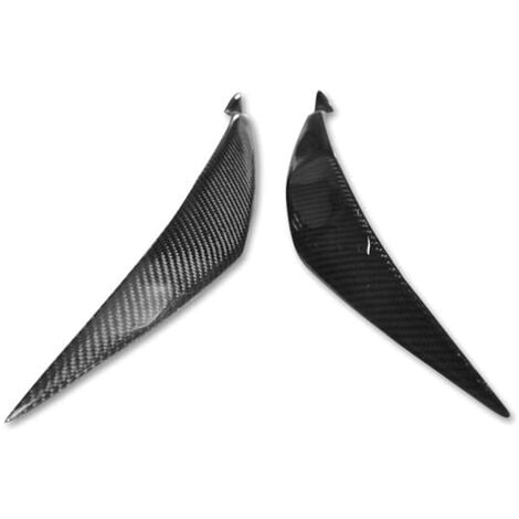 Car Real Carbon Fiber Front Head Light Eyebrows Trim Cover Headlight Eyelid Accessories For E X