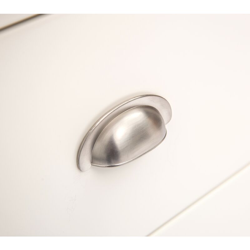 Lovere off-white 5 Drawer Chest chrome cup handle