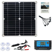 ZXPASRA 12W Panneau Solaire Mono Photovoltaïque Module 100A Contrôleur pour Car Caravan Home Garden Batterie Chargeur