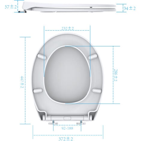 TODOT Abattant WC avec Veilleuse LED, Cuvette Toilette Lumineux avec Frein de Chute et Charnière Réglable, Lunette de Toilette Blanche Forme O en Polyéthylène jusqu'à 150 kg