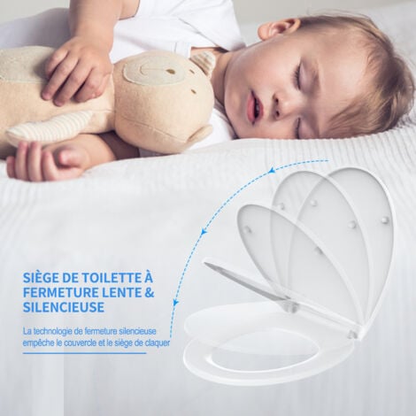 TODOT Abattant WC avec Veilleuse LED Cuvette Toilette Lumineux avec Frein de Chute et Charniere Reglable